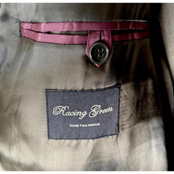 Vintage Racing Green Wool-Blend Grey Overcoat (Chest 44R) - Picture 9 of 16